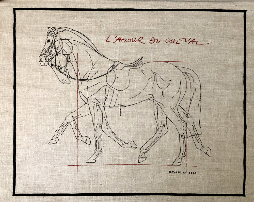 Décomposition d'un cheval (Hermès). 60 x 80 cm